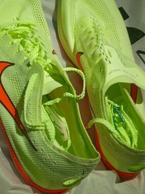 Nike Neon Volt Running Shoes with Orange Swoosh